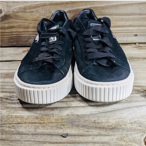 Puma Womens sneakers Size 7.5 Platform black suede skater comfort classic (62 - Picture 2 of 7